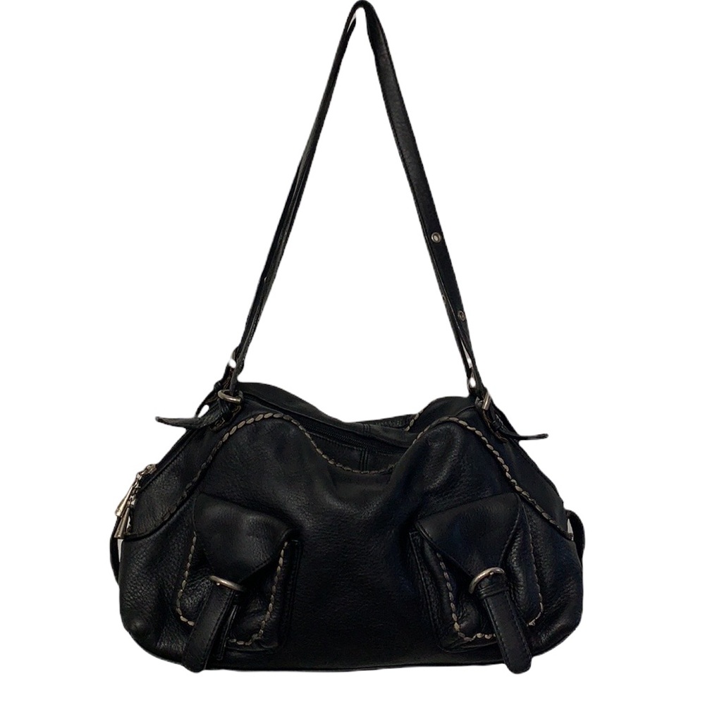 Plinio Visona Black Shoulder Bag - made in Italy